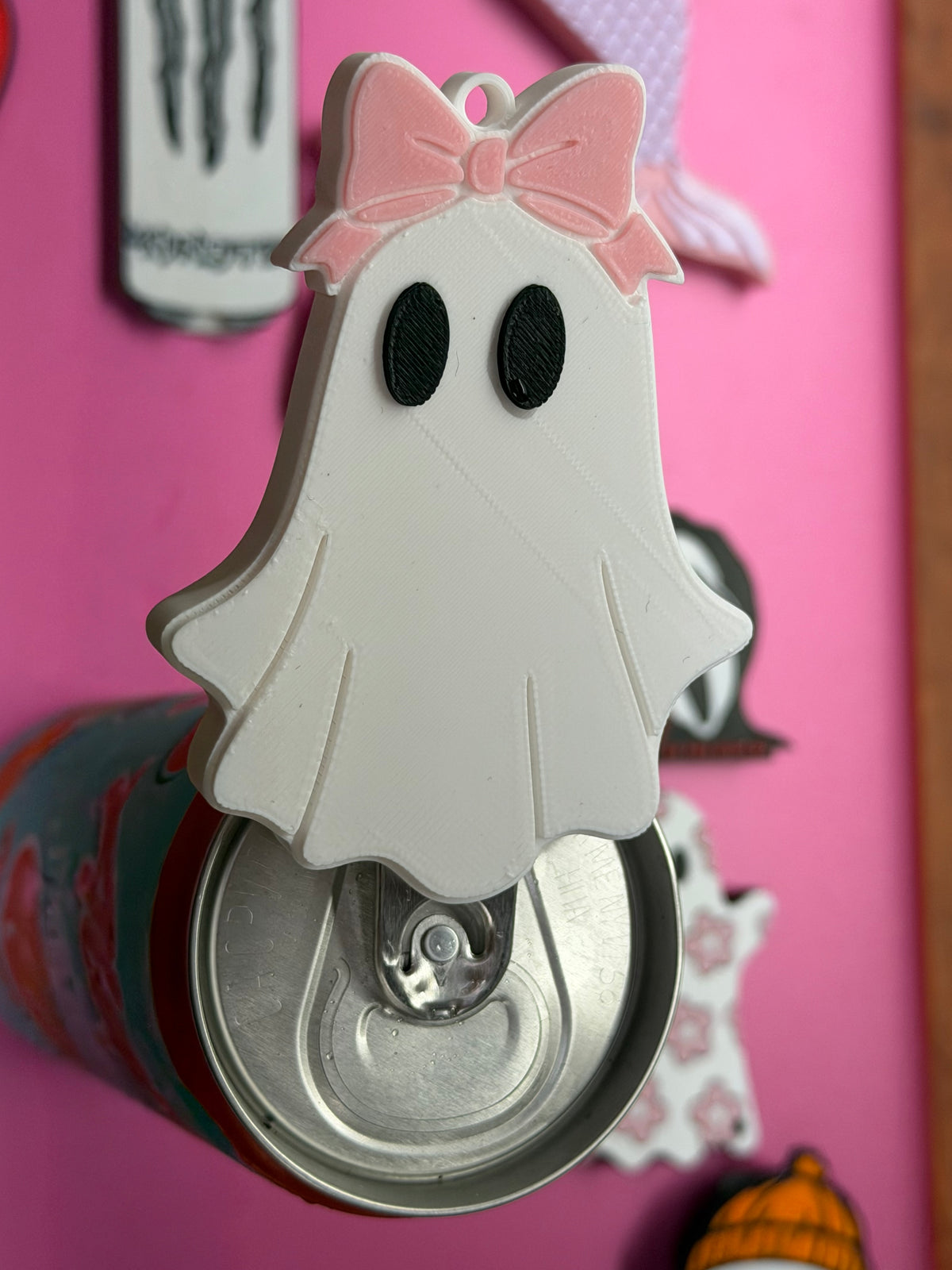 PINK BOW GHOST CAN TAB OPENER