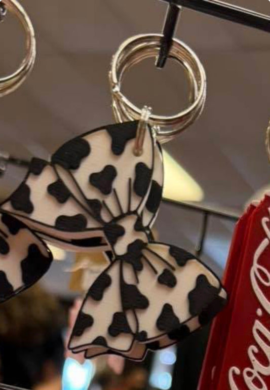 COW PRINT BOW CAN TAB OPENER